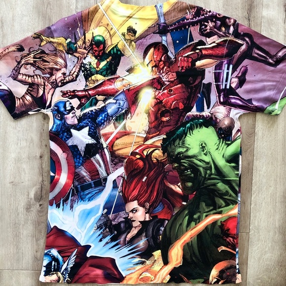 Marvel Comics, Double Sided, All Over Print, Avengers, Superhero, T Shirt,  Sm - Picture 7 of 7